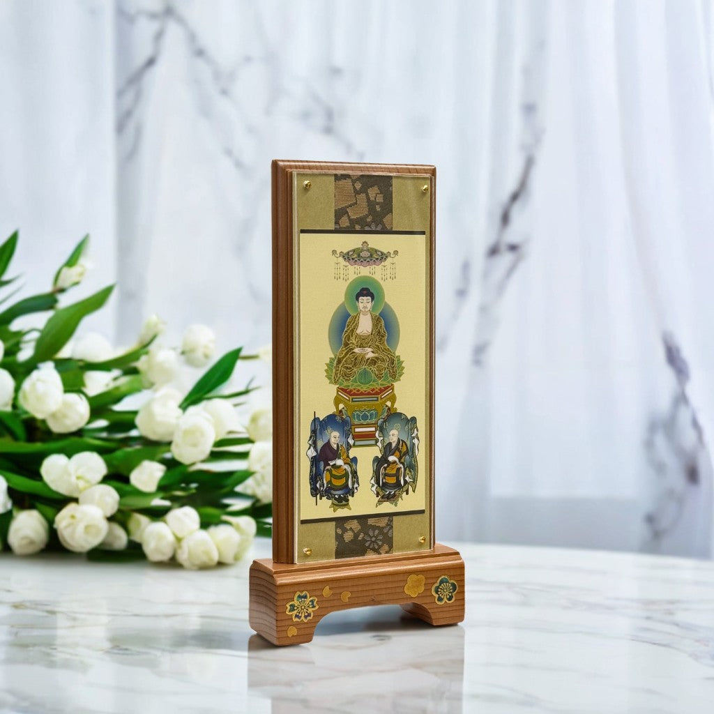 極上品 スタンド型掛軸 〈曹洞宗三尊仏〉小【本山永平寺で販売