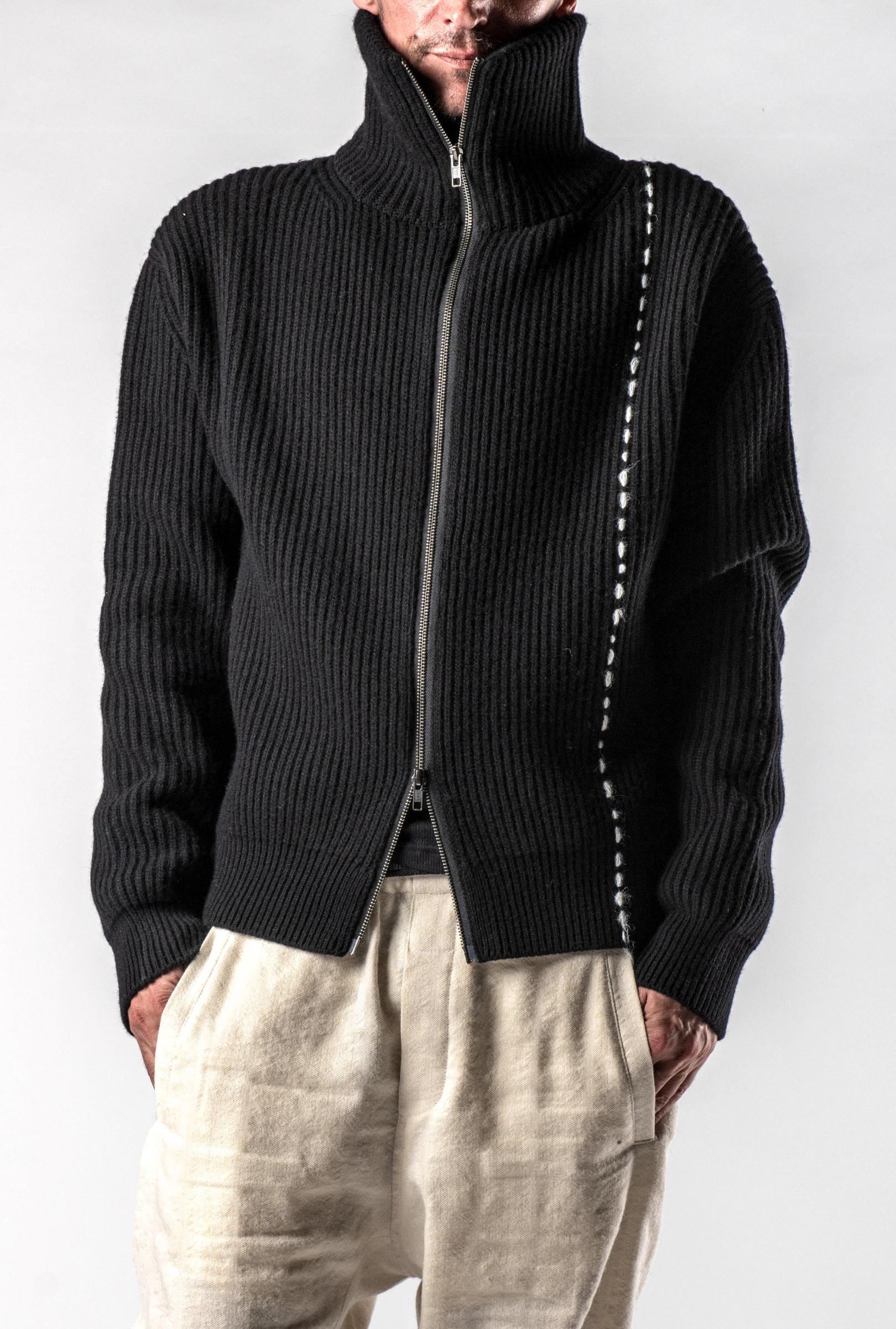 Ann Demeulemeester Knitted High-neck Jacket | Elixirgallery