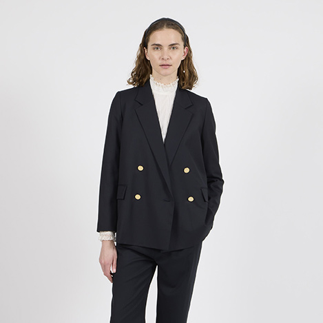 Col Pierrot(コル ピエロ)｜ドルマンスリーブシャツ/ブラック の通販