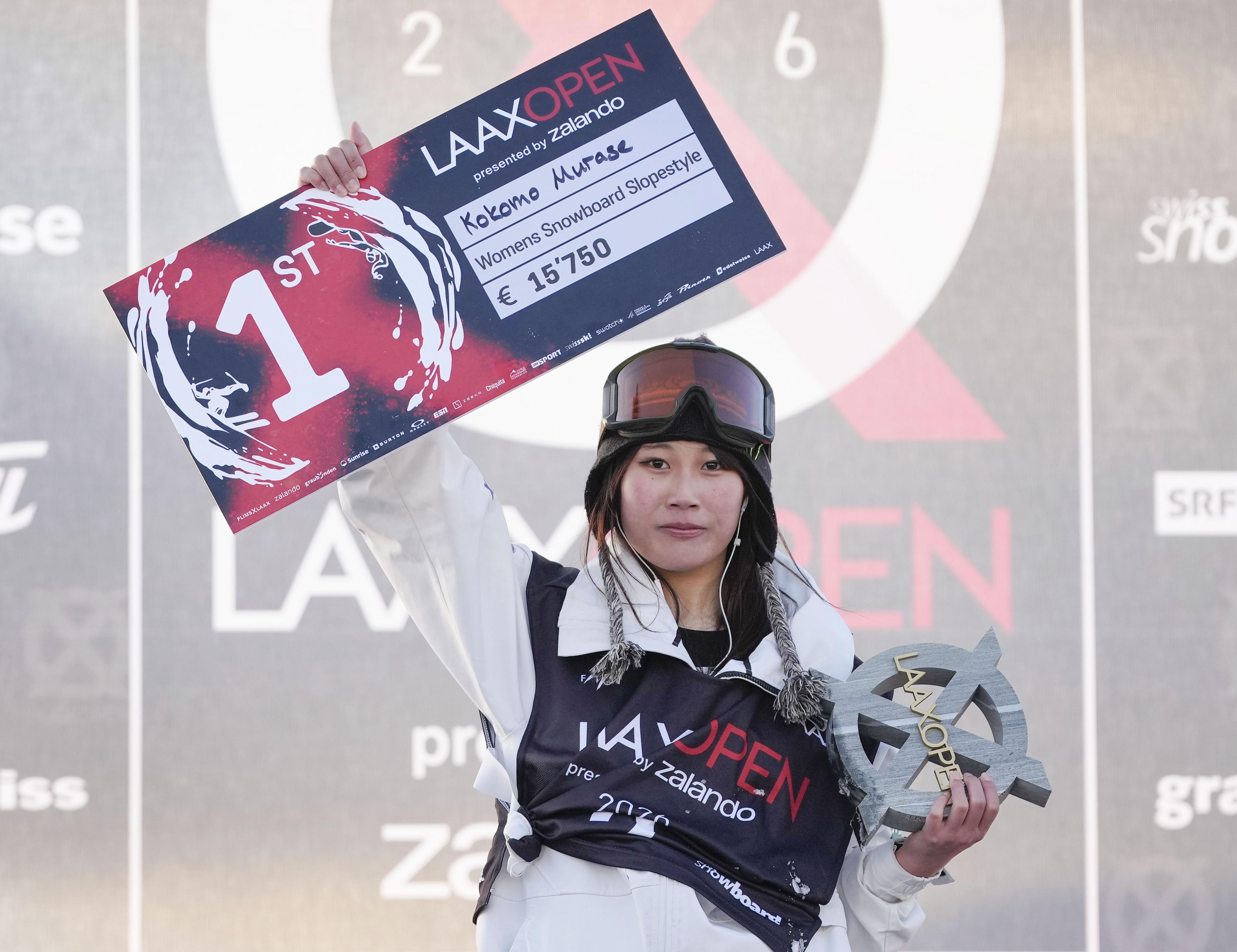 Snowboarding: Japan's Murase wins World Cup slopestyle gold at