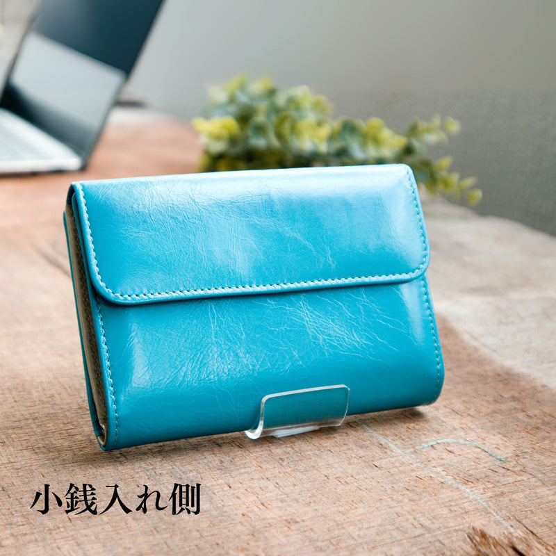 二つ折り財布 カルテラ Cartera （ターコイズブルー・アッシュ