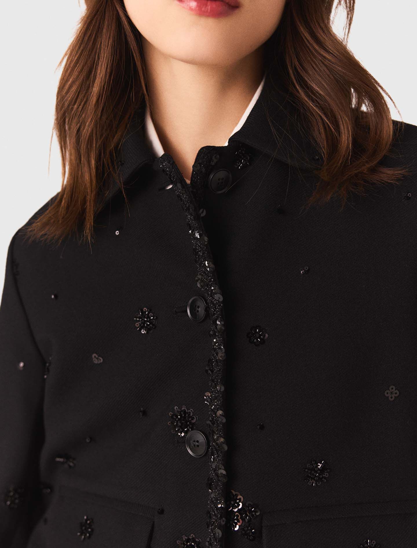 Short embroidered jacket Black for Women | Maje