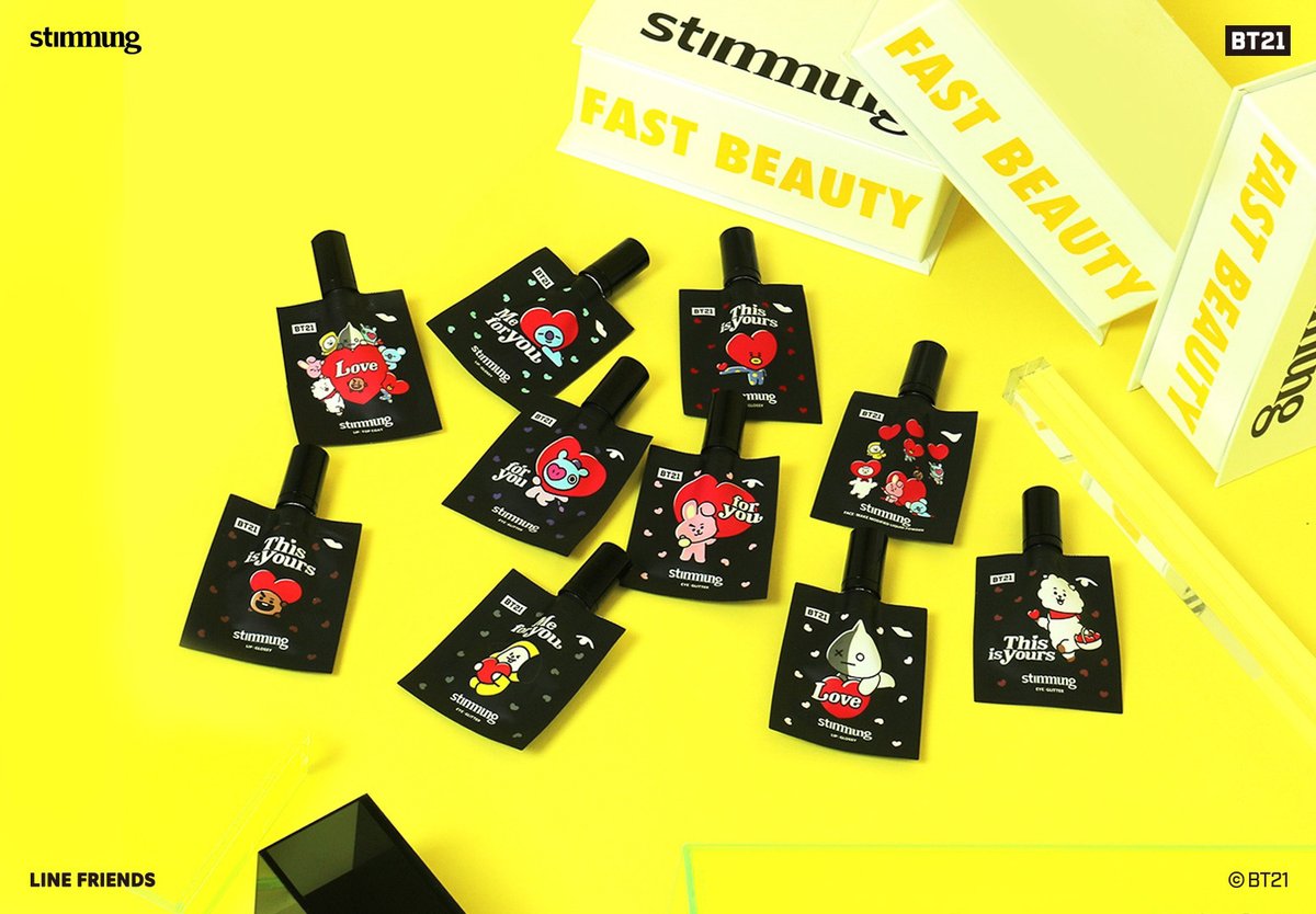 韓国発パウチコスメ「スティモン」がBT21とコラボ、アイシャドウや