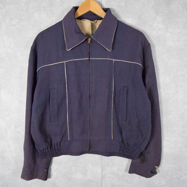 50年代 50s ナス紺 ネイビー ギャバジャン レーヨンギャバジン