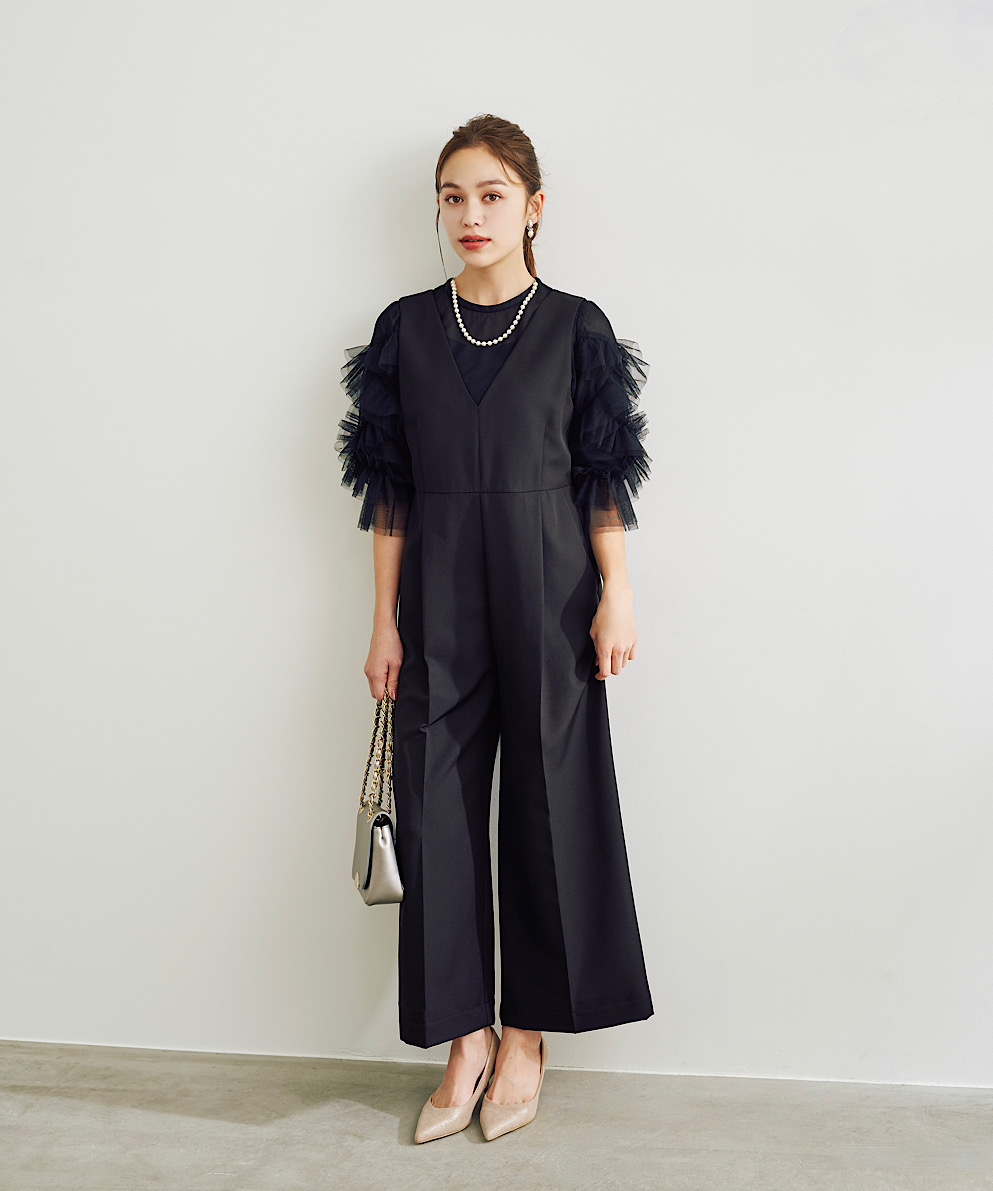 チュールブラウス&Vネックオールインワンセット｜Stola.（ストラ）公式