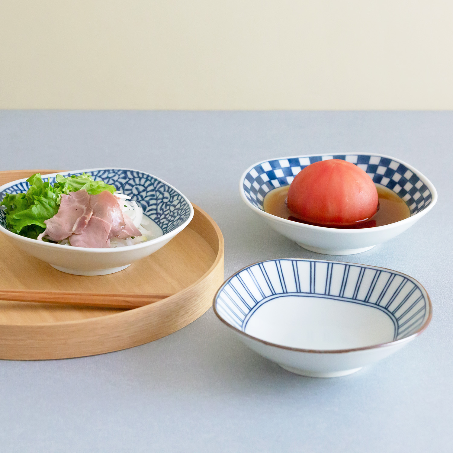 Price Gift｜藍屋 丸角鉢トリオ｜西海陶器 | SAIKAI B-SHOP｜西海陶器