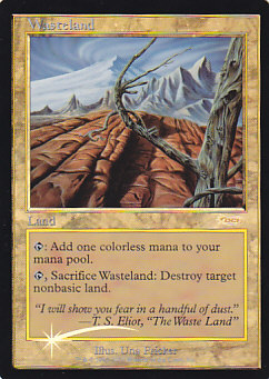 Foil】□旧枠□《不毛の大地/Wasteland》(褒賞プログラム)[DCIマーク