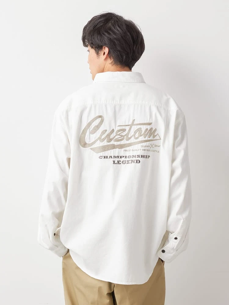 ブラック 【WILDER&WEST】アメリカンビンテージ刺繍シャツ