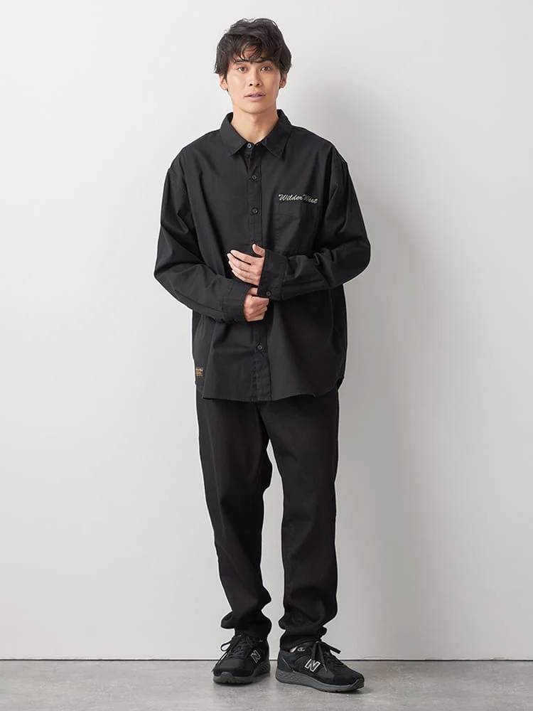 ブラック 【WILDER&WEST】アメリカンビンテージ刺繍シャツ