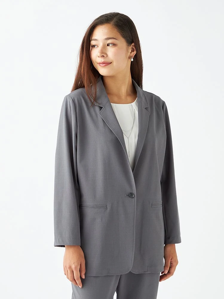 M．グレー 軽量ストレッチ防シワテーラードジャケット | フォーエル