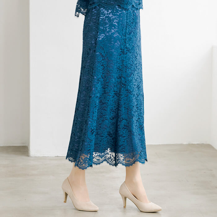 コードレースの華やぎセットアップドレス 9号・グリーン｜東京