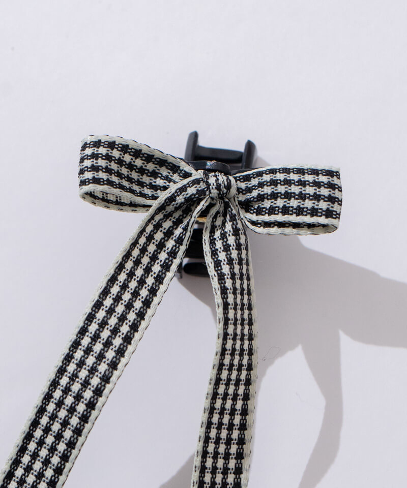 loose gingham ribbon clip～ﾙｰｽﾞｷﾞﾝｶﾞﾑﾘﾎﾞﾝｸﾘｯﾌﾟ(2pc) | flower