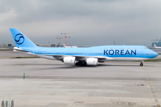 大韓の“新塗装ジャンボ”747-8、6月13日に成田へ初飛来！到着予定は