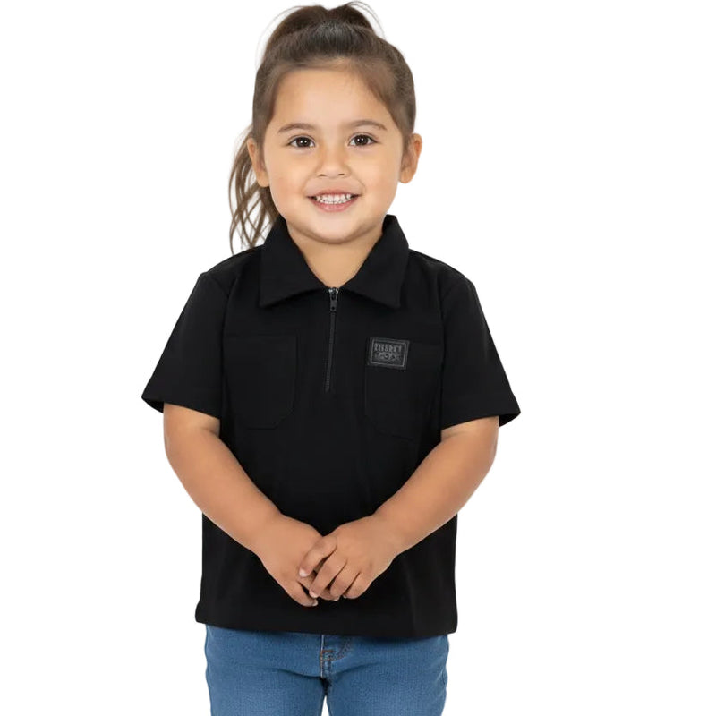 FB COUNTY KID'S SHORT SLEEVE CHECKER ZIP SHIRT BLACK – Frank