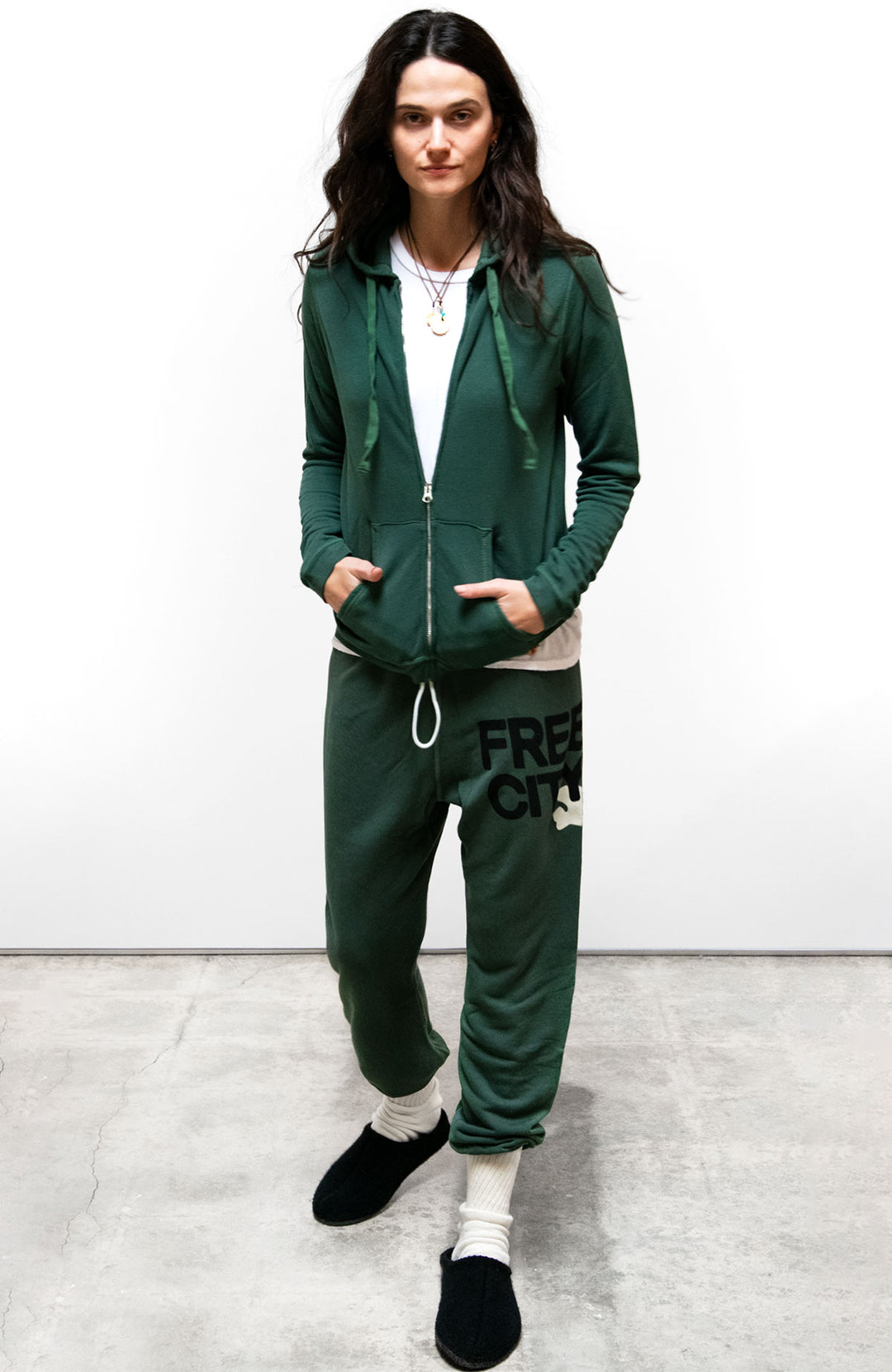 SUPERFLUFF LUX zip hoodie - bush – FREECITYsupershop