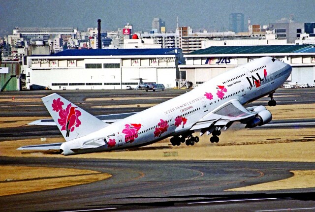 スーパーリゾートエクスプレス OKINAWA」特別塗装機 日本航空 (747-300