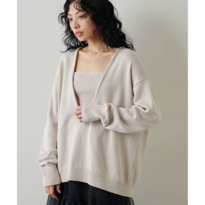 Whim Gazette(ウィム ガゼット)のVネックニットプルオーバー通販