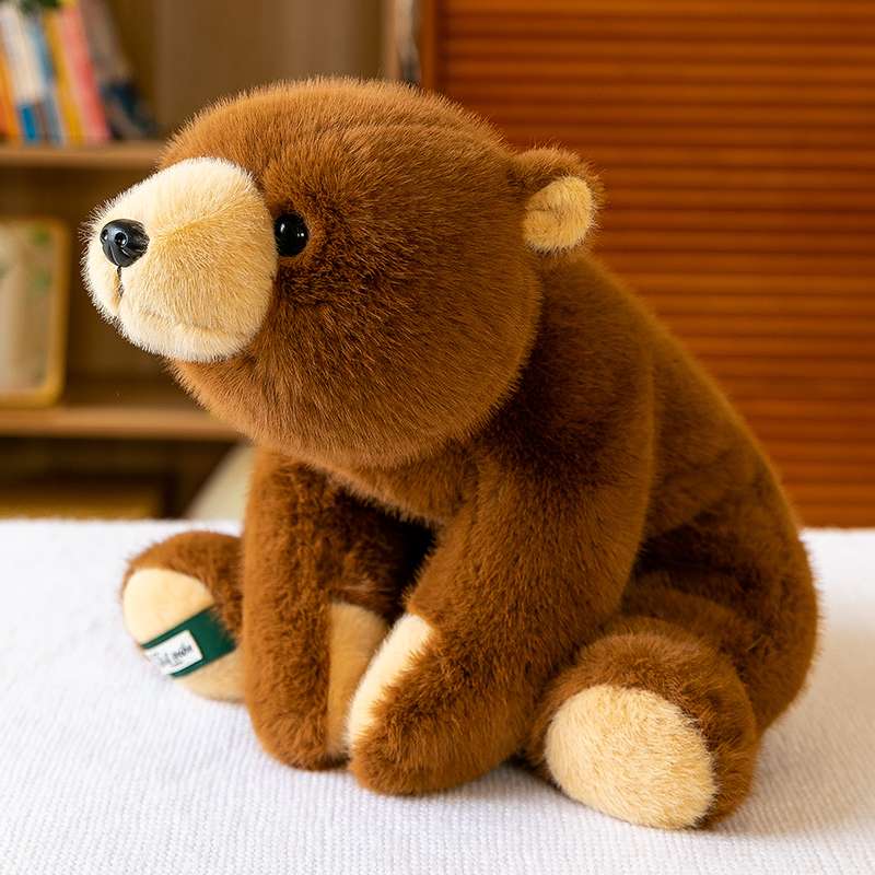 くまぬいぐるみ もふもふクマ仲良しトリオ くま 茶色(中)|くま