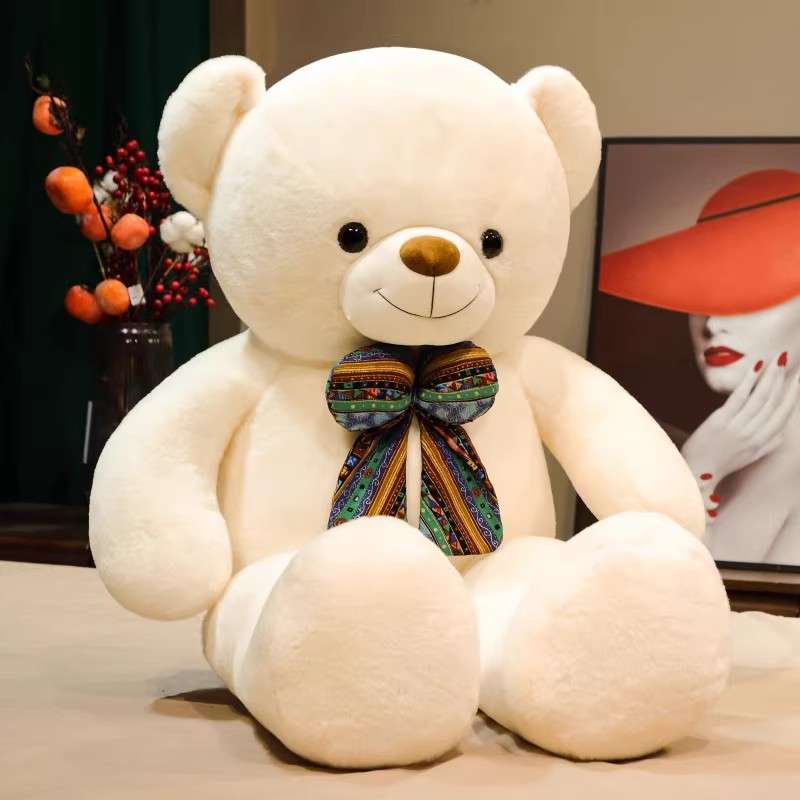 くまぬいぐるみ ふわもこリボン付きぬいぐるみ くま 茶色(大)|くま