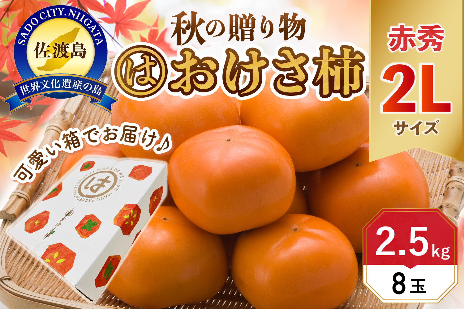 先行予約】【2026年10月中旬より順次発送】高級おけさ柿赤秀2L（8玉