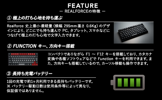 東プレ REALFORCE RC1 コンパクトキーボード 英語配列 30g（型式