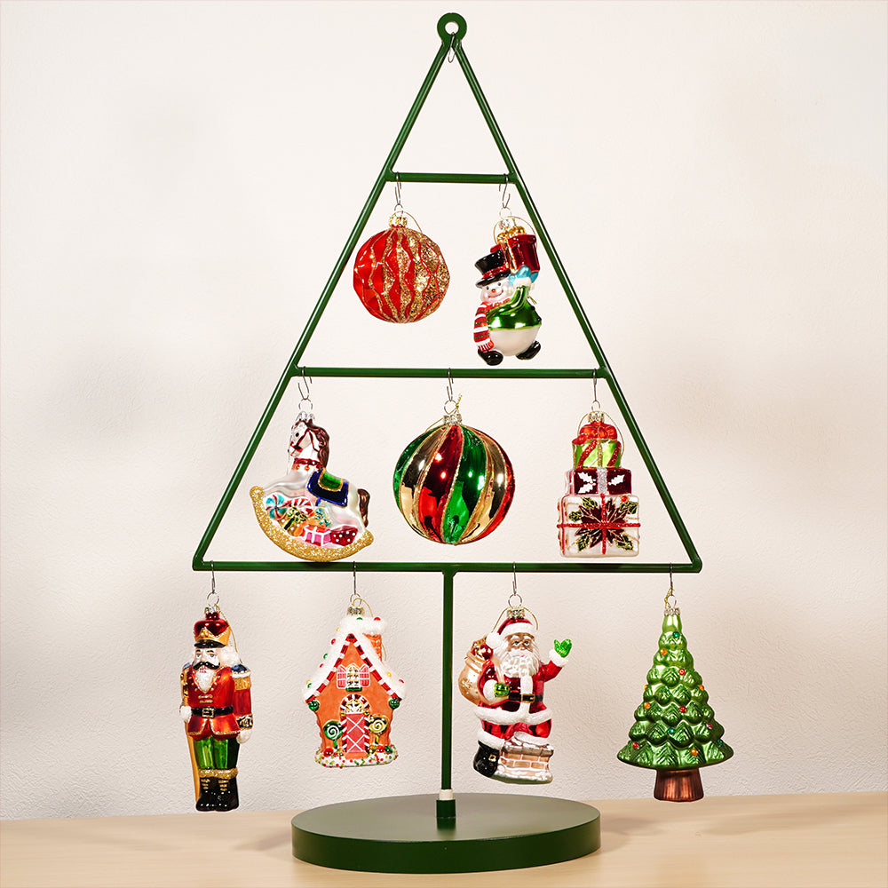 BROOKS HOME GARDEN ガラス製 クリスマスオーナメント 9点セット【翌