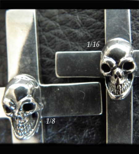 Gaboratory Skull On Plain Cross Pendant [1/8 , 1/16]