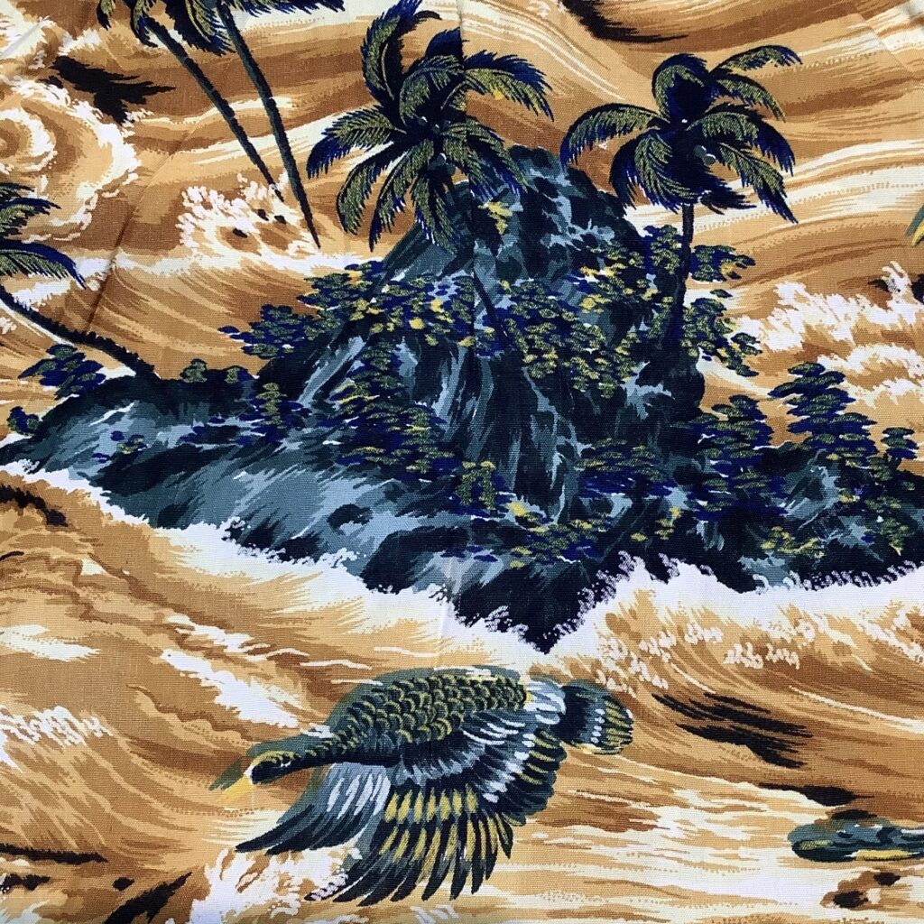 デッドストック ? 50s ビンテージ 和柄 レーヨン アロハ ハワイアン