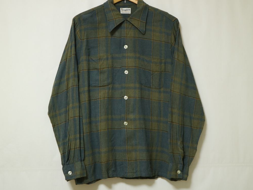 好配色! 60s 70s Cranbrook チェック柄 レーヨン usa製 ビンテージ