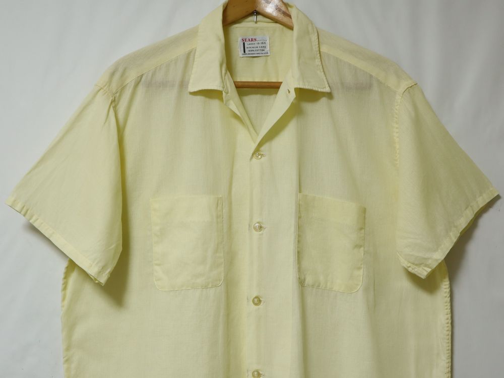 60s SEARS シアーズ ビンテージ ストライプ オープンカラー 開襟