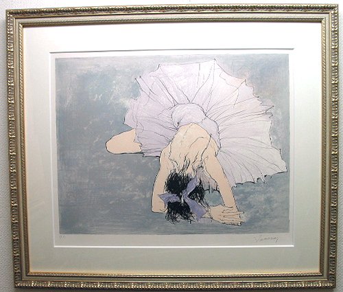 ジャン・ジャンセン「紫のリボンのバレリーナ」 額装画像 絵画 販売