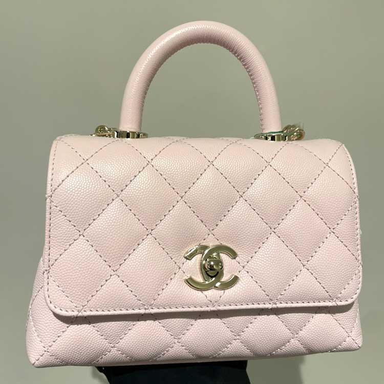 シャネル ココハンドルXXS ハンドバッグ ピンク キャビアスキン
