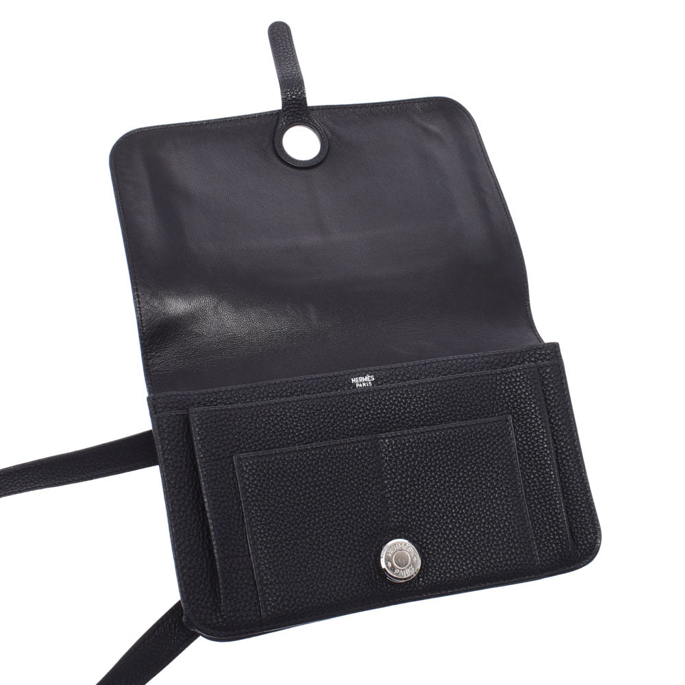 エルメスドゴン ベルトバッグ 黒 シルバー金具 □F刻印(2002年頃)刻印