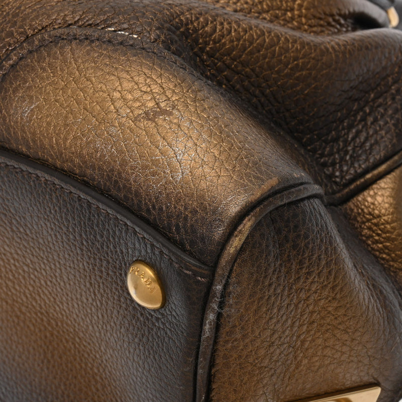 8!プラダPRADA2カラーリュックサック鑑定済クロコ型押し ゴールド金具