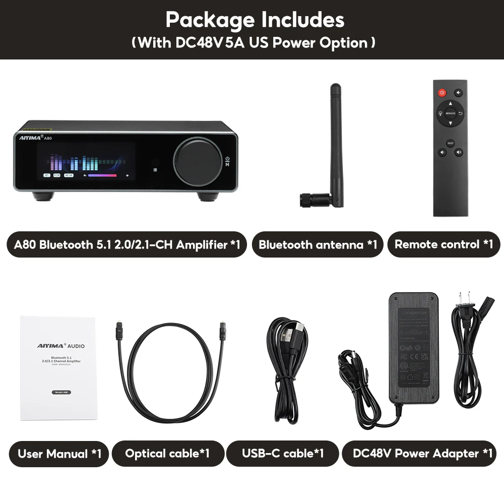 Aiyima A80 DAC Amplifier - Gigabass Audio Bangladesh