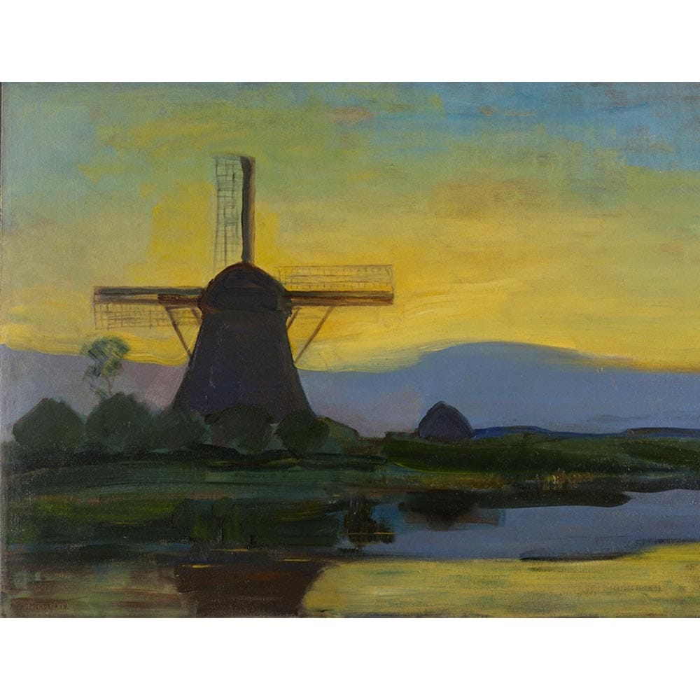 ピート・モンドリアン、『ドンブルフの風車』、希少な画集より ピート