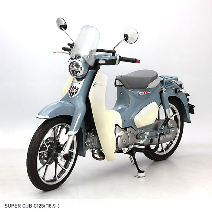 スーパーカブC125 JA58 JA48 メーターバイザーロングセット(クリア)＋