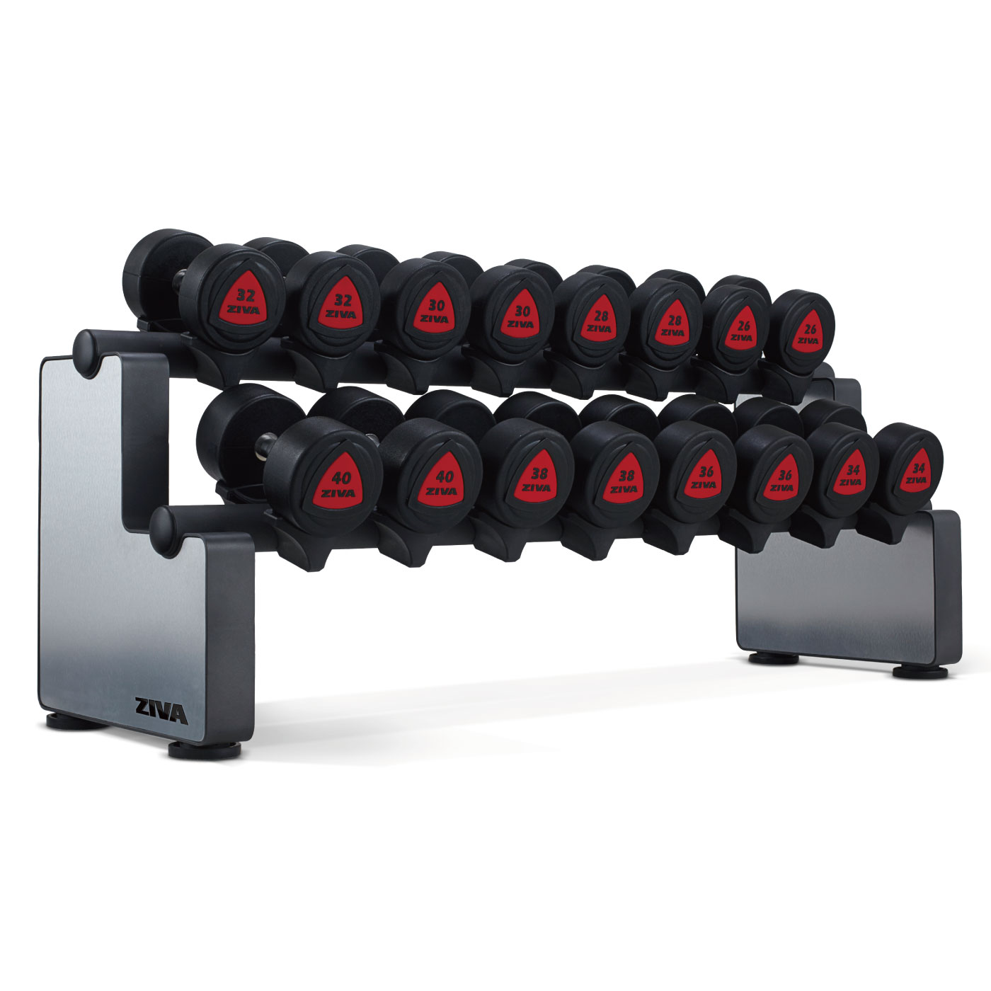 ラバーダンベル10ペア＋ダンベルラックセット（5kg-50kg）｜業務用