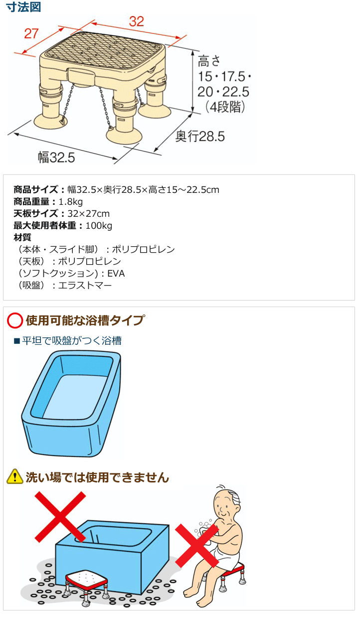 高さ調節付浴槽台R かるぴったんミニタイプ【ソフトシート】[アロン