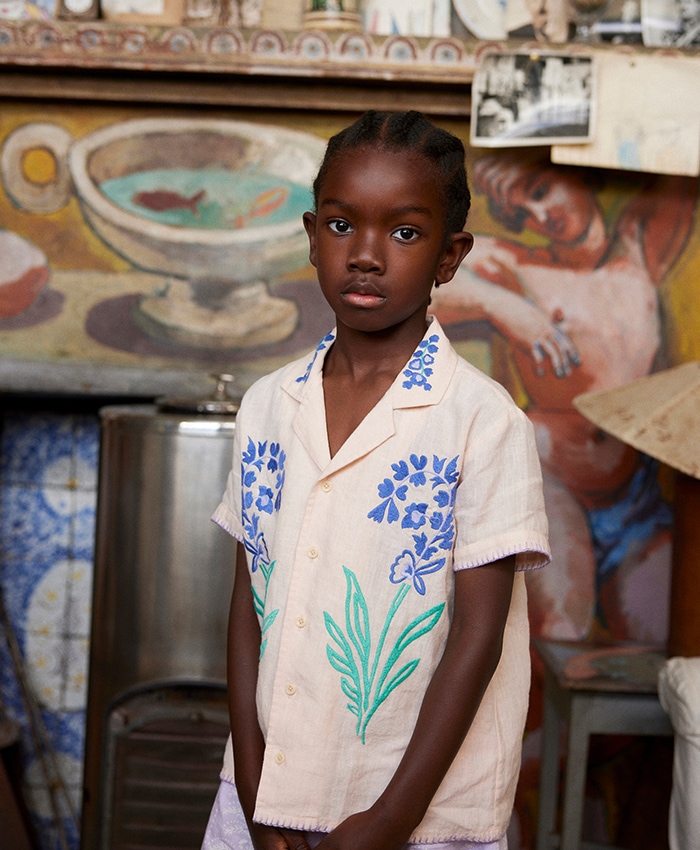 Apolina BIBI PINI dress ワンピース 3-5y Cotton woven embroidered