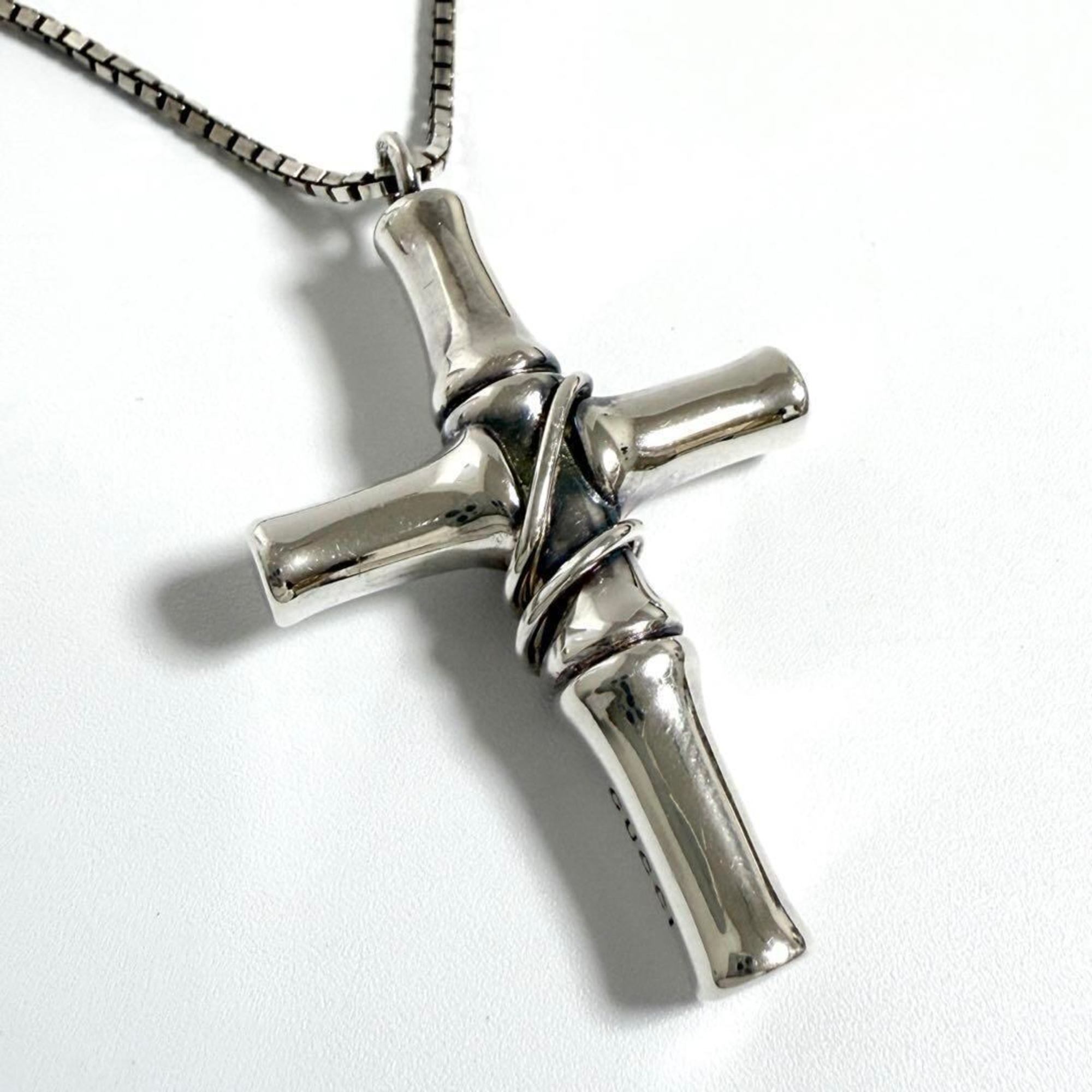 Gucci Men's Bamboo Cross Pendant Necklace Silver | eLADY Globazone