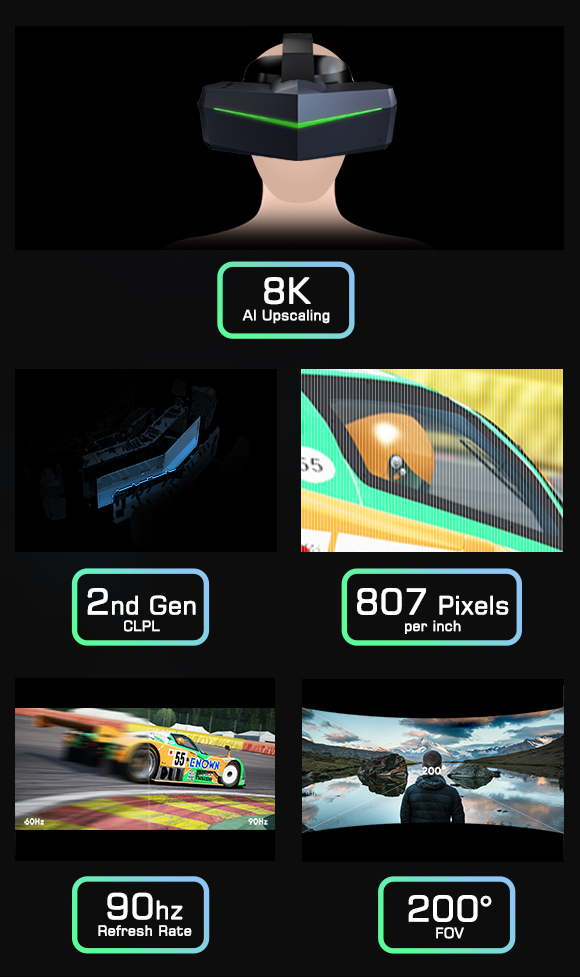 8K高画質＆200度広視野角を実現！ 次世代VRヘッドセット「Pimax 8K
