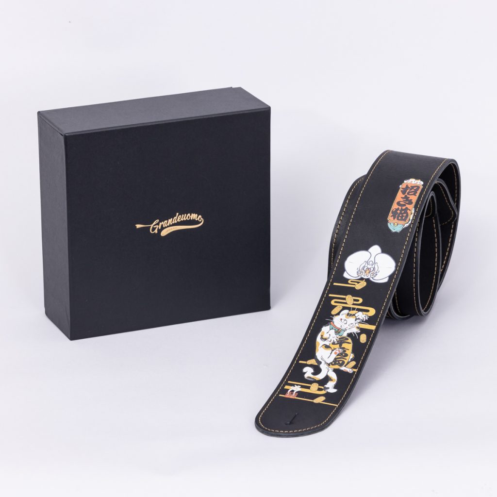 島村楽器オリジナル和柄デザインギターストラップが登場 「招き猫」と