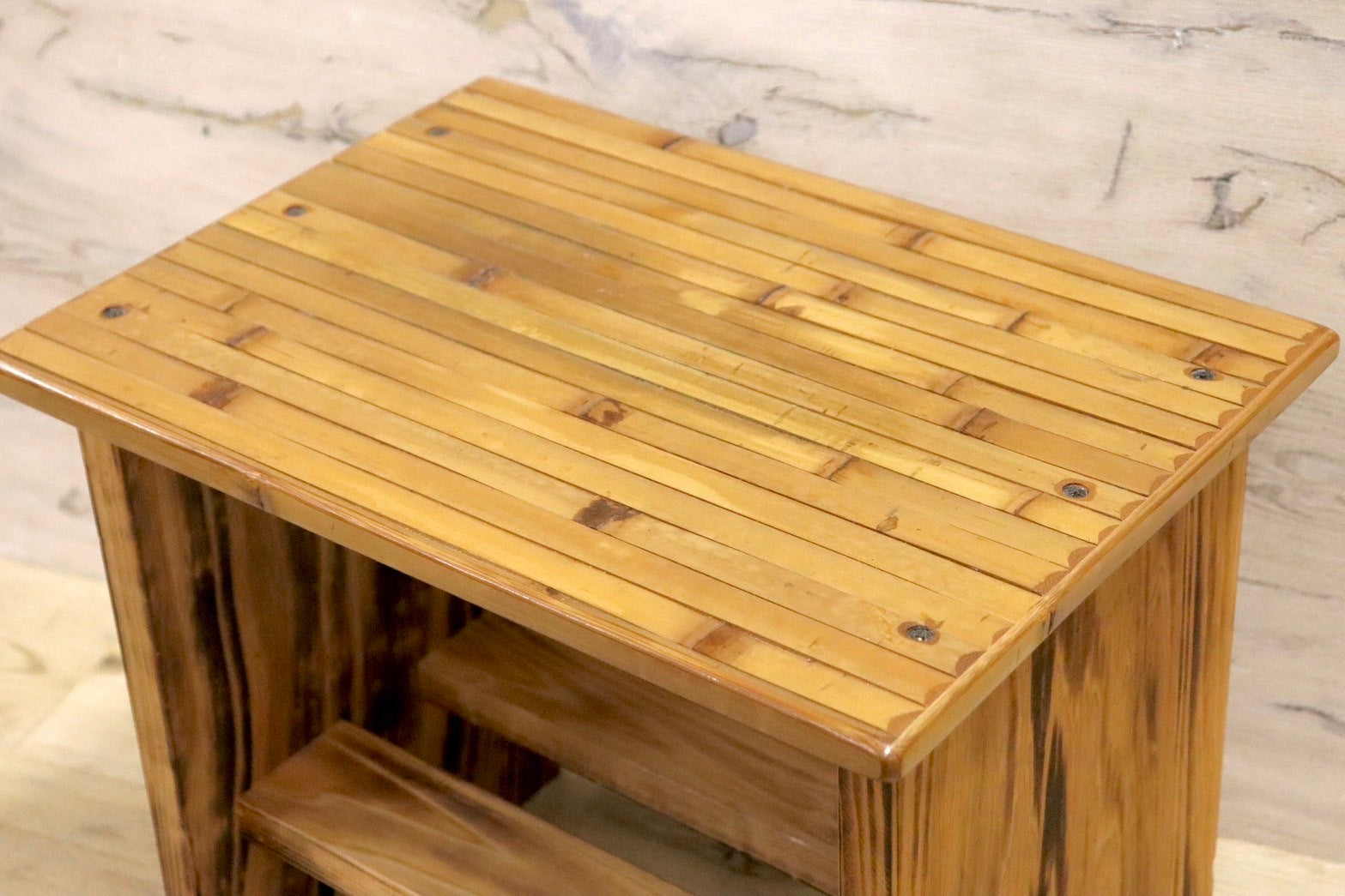 GMHK406B○梅里竹芸 Umezato Bamboo Craft 竹家具 スツール 工芸品