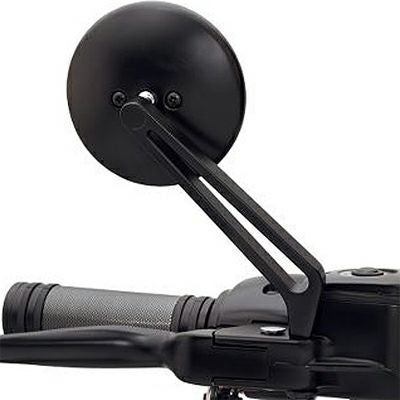 ドーム・ビレットスタイル・ミラー サテンブラック |ハーレーパーツ