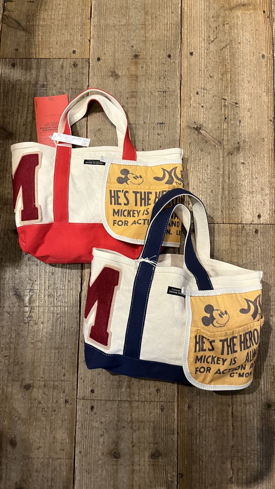 2024AWデニムダンガリー051】Mickeyトートバッグ