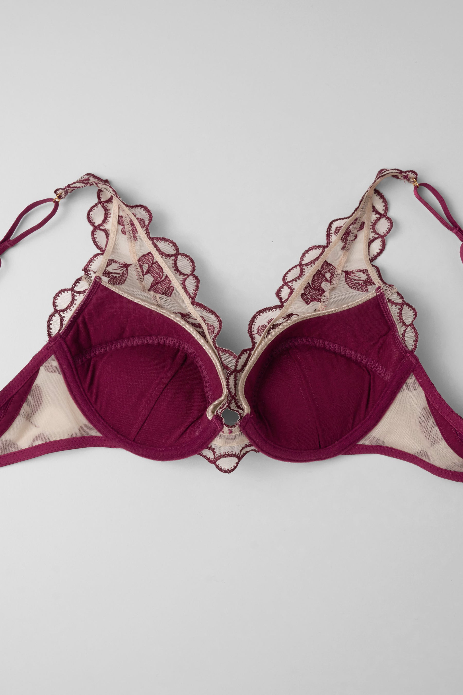 garnet】Magnolia Tulle Lace Bra Set