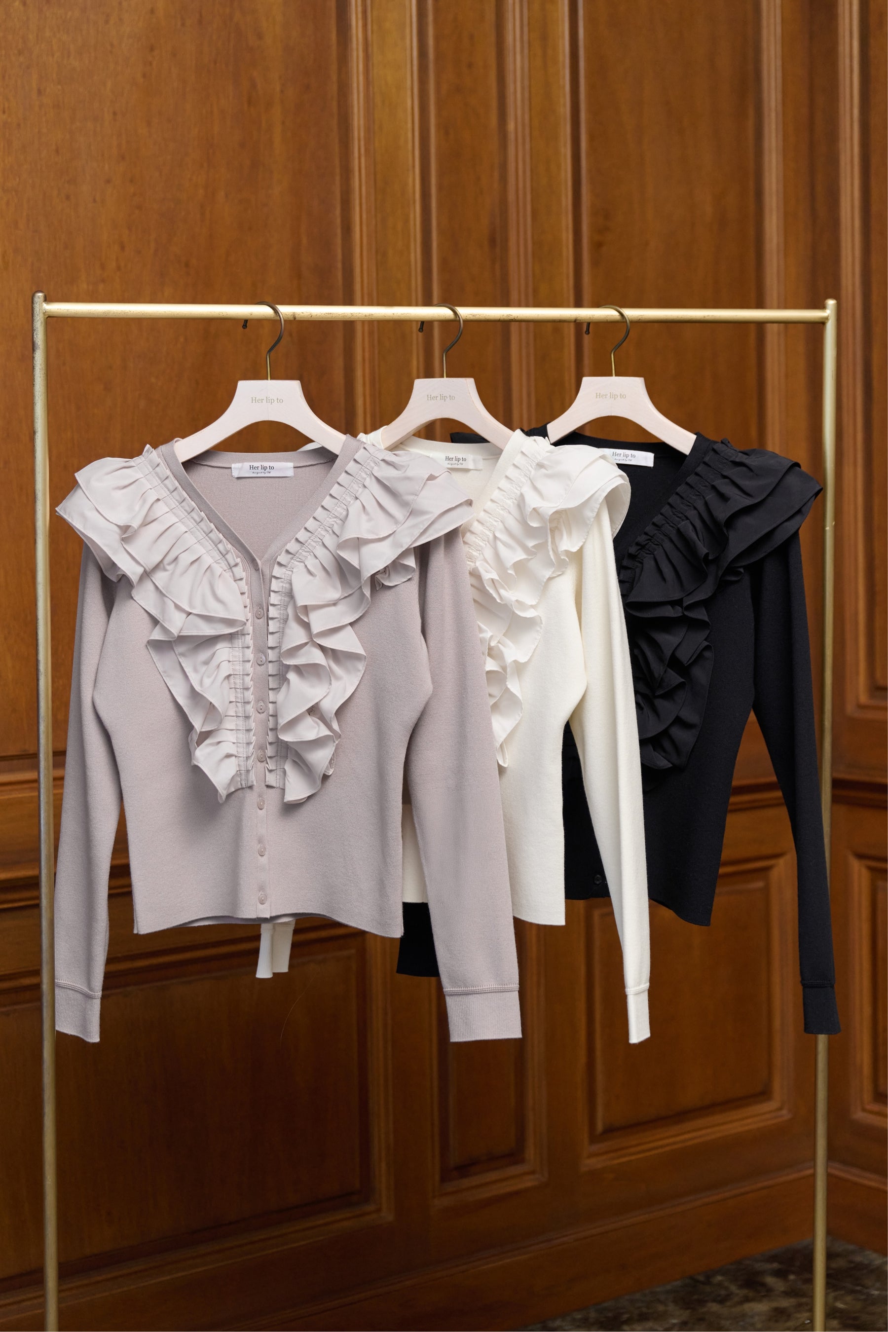 Ruffle Pleated Knit Cardigan