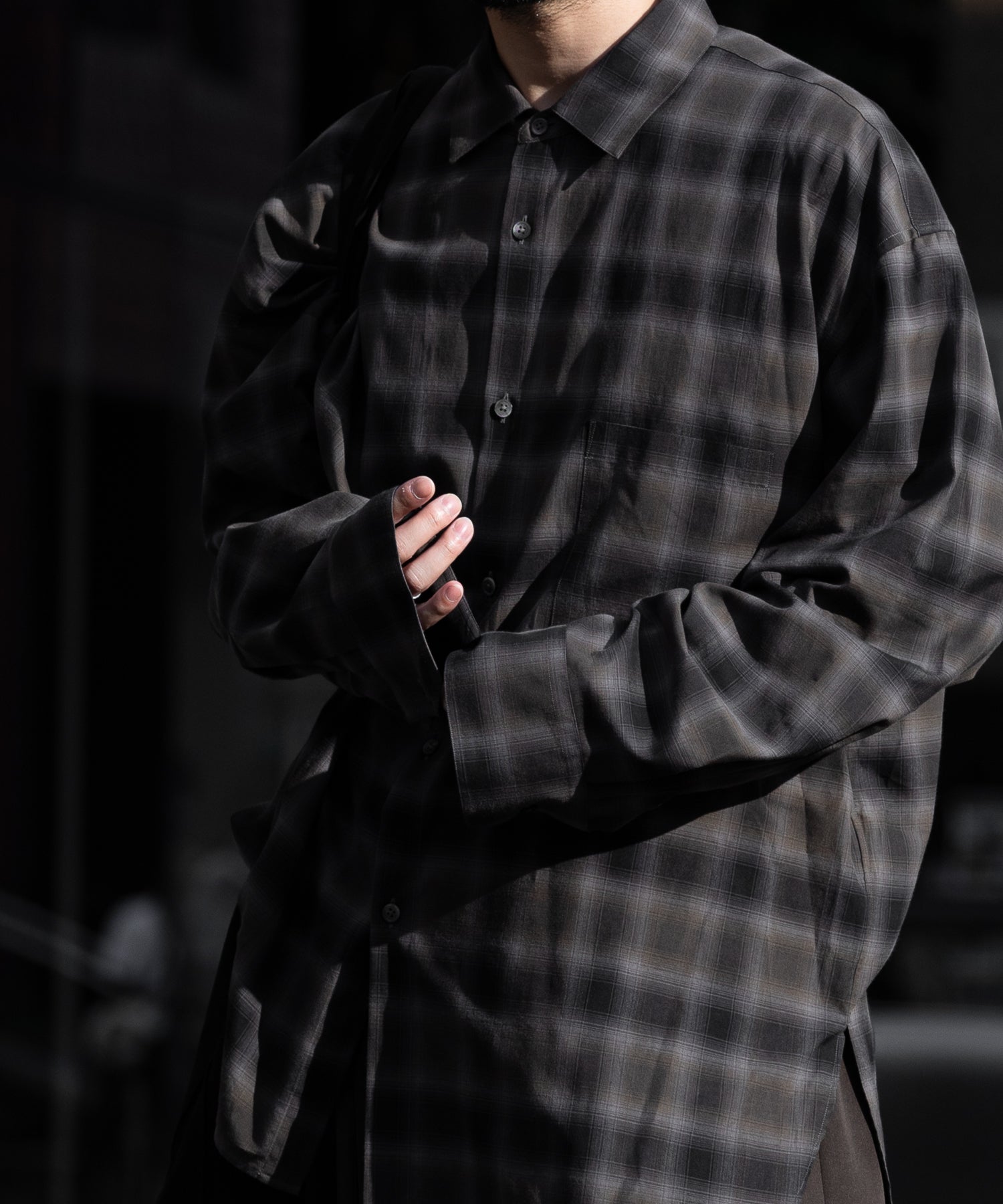 シュタイン OVERSIZED DOWN PAT SHIRT 長袖シャツ stein(シュタイン