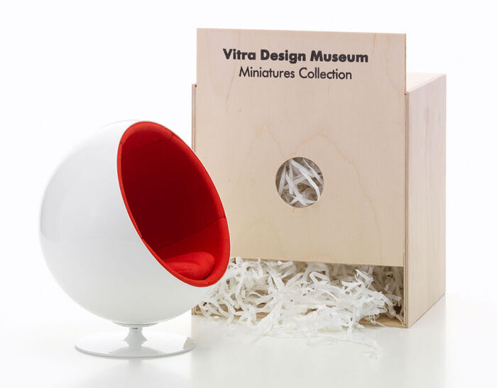 Miniature Eero Aarnio Ball Chair produced by Vitra Design Museum